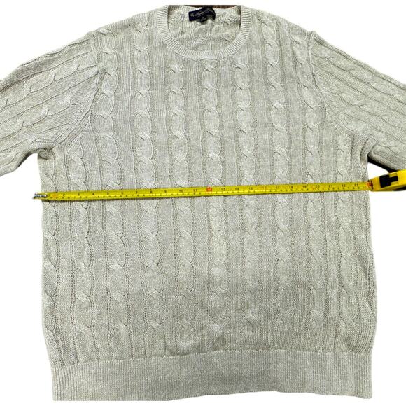 BROOKS BROTHERS "ITALIAN YARN" XL Tan Cable Knit PLZ READ!!!!,Old Money,Preppy - Picture 6 of 9